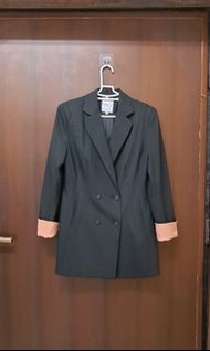 H2O 翻袖雙排釦黑色優雅高質感西裝外套