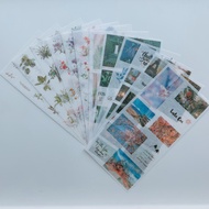 SCRAPBOOK STICKERS BULLET JOURNAL BUJO FLOWERS WATERCOLOR