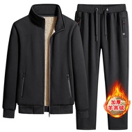 Man Casual Tracksuits New Autumn Winter Men Sets Men's Fashion Plus Fleece Thickened Warm Pure Cotto