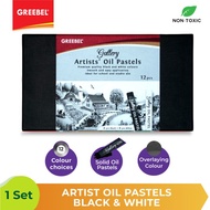 Artist Oil Pastel Greebel Gallery Artists Black & White 12pcs - Premium