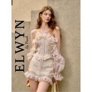 Elwyn By Vianh Off-the-Shoulder Camisole Collar Blouse Set with Short Floral Skirt