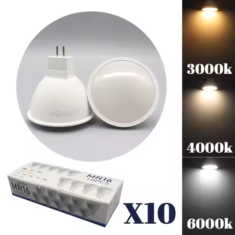 10PCS MR16 LED Spotlight AC DC 12V 24V GU5.3 Bulb Energy saving Lamp 3W Warm Light Replace 50w halog