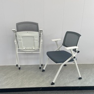 Foldable Installation-Free Training Conference Chair Mesh Breathable Lumbar Support Reception Chair 