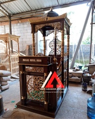 mimbar masjid minimalis kayu jati mimbar masjid kubah jati mimbar masjid pintu samping mimbar masjid