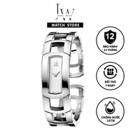 Đồng Hồ Nữ Calvin Klein JAPAN WATCH Mặt Vuông Thiết Kế Kiểu Dáng Lắc Tay Sang Trọng Bạc