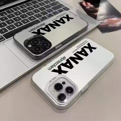 XANAX Chill Pill Phone Case IMD Color Silver Shell For IPhone 16 15 14 13 12 11 Pro Max Plus