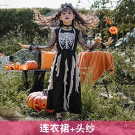 Halloween Costumes Childrens Clothes Girls Dark Demon Ghost Bride Dress Vampire Skeleton Zombie Cost