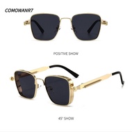 COMOWANR7 Retro Sunglasses, Anti-UV 400 Punk Metal Frame Sunglasses, Beach Travel Accessories Street