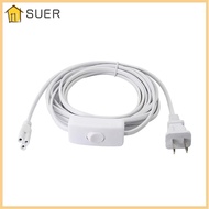 SUER 3pin T5 T8 LED Switch Wire, Plastic White 10ft LED Tube Power Extension Cord, Durable Copper 10ft LED Light Fixture Extension Cable Electrician