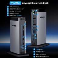WAVLINK Universal DisplayLink Docking Station 4K+Dual 2K USB C USB 3.0 Laptop Dock for M1 M2 M3 Mac
