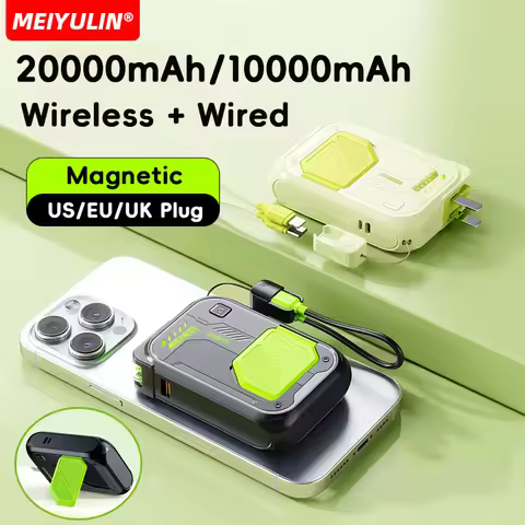 20000mAh Portable Magnetic Wireless Power Bank 10000mAh USB C Cable Fast Charging External Battery f