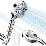 LUXEAR 10-mode Handheld Shower Head with Hose,High Pressure Showerhead w/ 16-stage Filter for Hard W
