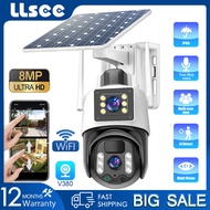 LLSEE V380 Pro Solar CCTV luaran kalis air 8MP 4K PTZ Wireless CCTV WIFI Camera 360 darjah