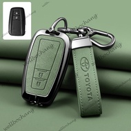 Zinc Alloy Leather Smart Car Key Case Keychain For Toyota Corolla Cross Altis CHR CH-R Camry XV70 RA