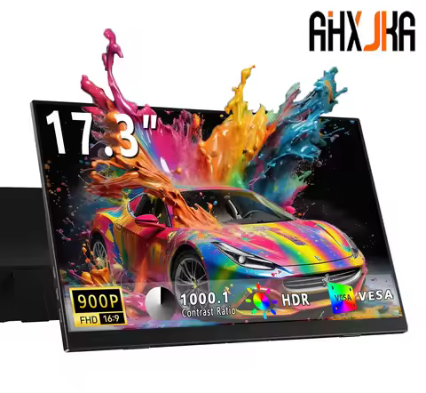 AHXJKA 17.3 Inch Portable Monitors 72%sRGB 1600*900P IPS With Type-C Mini HDMI For Laptop Phone XBox