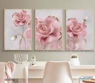 HIASAN DINDING BUNGA BESAR 3D ISET 3 PANEL UKURAN TERPASANG 100X45CM HIASAN DINDING JUMBO BUNGA MAWAR MELATI SAKURA 3D RUANG TAMU MINIMALIS MODERN MEWAH ELEGANT