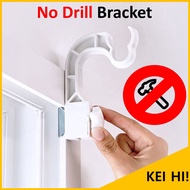 No Drill, No Tools needed for curtain rod bracket 2pc (White, black)