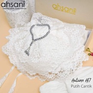 AHSANI MUKENA AUTUMN - A7 | Mukena Putih Bersih Bahan Rayon Twill