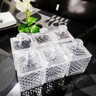 3 Pcs 0.65 Liter Or 0.7L Square Acrylic Cake Jar Candy Box Candy Canister Airtight Food Container Fo