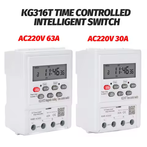 New Digital Din Rail Time Control Switch LCD display AC220V 63A Electric Timer Countdown 24hr 7 Days