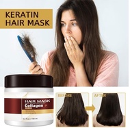 Keratin Repair Hair Mask,100g Instant Keratin Hair Repair Mask,Coconut Oil Collagen Hydrating Hair Treatment,Deep Conditioning Hair Mask for Dry Damaged Hair,Moisturizing Hair Trea