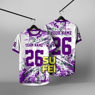 【Free Custom Name & Number】2025 NFL Edition Jersey Baju Tshirt Lelaki Lengan Pendek Retro Collar Ful