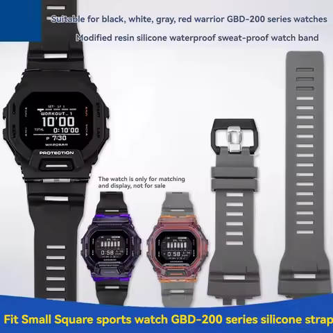 GBD-200 Men's Silicone Strap Sports Waterproof For Casio GBD-200-1A GBD-200RD-4 Rubber Replacement W