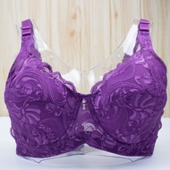 Full Cup Plus Size C/D Wired Bra #36~#46 Skin-friendly Soft Cotton Thin Span French Lace Baju Dalam 