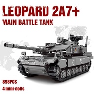 Military Tanks Challenger Leopard 2A7+ Main Battle Tank Soldier Police Building Blocks WW2 Bricks Ar