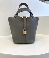 Hermes Picotin 18 積雨雲灰金扣