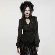 哥德宮廷占卜師暗紋雪紡襯衫