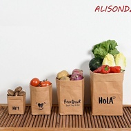 ALISONDZ Refrigerator Food Storage Bag, Ins Style Recyclable Kraft Paper Storage Bag, Multifunctional Washable Waterproof Wear-resistant Plant Flowers Pots for Home