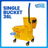 Single Bucket Mop Wringer 36 Liter – Mop Bucket with Wheels & Practical Wringer