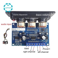 2.1 Channel Digital Power Amplifier Board+AUX Audio Cable 2x25W+50W BT5.0 Subwoofer Class D Amplifier Board DC12-20V