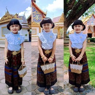 ชุดไทยผ้าถุงหน้านาง ชุดไทยเด็กผู้หญิง ชุดไทยเด็ก ชุดไทยกระโปรง ชุดไทยประยุกต์เด็ก ชุดไทยน่ารัก ชุดไทยไปโรงเรียน ชุดไทยวันลอยกระทง
