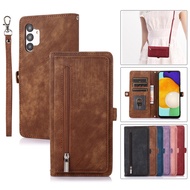 New Casing for Samsung A12 A13 A23 A33 A34 A51 A52 A52S A53 M23 Brown Flip Stand Leather Wallet Case Cover
