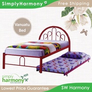 SHSB Vanuatu Single Size / Solid Wood / Metal Bed / Katil Kayu + Besi