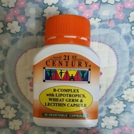 21st Century B-Complex With Lipotropics, Wheat Germ & Lecithin Vegecaps 30s (Expiry Date:01/2023)