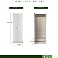 Almari 2 pintu -Sampoint 2 Door Wardrobe~Almari Baju 2 Pintu~Size Width 60cm X High 1706cm~With Draw