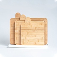 【輕巧升級2.0】Suzzi 收納狂的快乾砧板4件組-SML竹砧板+收納架