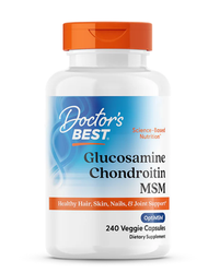 Doctor's BEST - 葡萄糖胺1500毫克+軟骨素1200毫克+MSM1000亳克 240粒素食膠囊 - OptiMSM® - 平行進口 - EXP: 2026.09