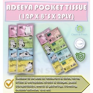 POCKET TISSUE / TISSUE / CUTIE CAT / INDIVIDUAL PACKING / 12 PACKET / 16 PACKET / 8 SHEETS / 2 PLY /