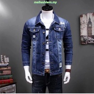 Ready Stock jaket jeans lelaki denim coat Denim jacket men's slim vintage stretch jeans suit trendy 