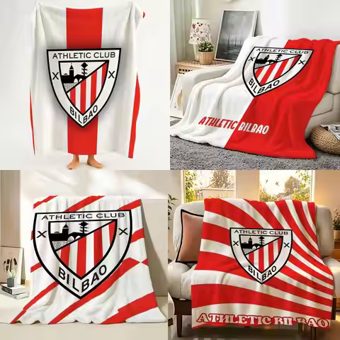 Logo A-Athletic B-Bilbao L-Logo Throw Flannel Throw Blanket Suitable for Sofa、Living Room、Bedroom