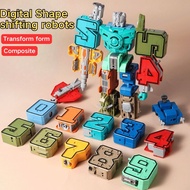 0-9 Transformers Number Robot Toys Digital Mainan Robot Building Blocks Assembly Set Kids Educationa
