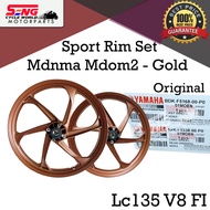 YAMAHA LC135 V8 FI SPORT RIM SET -YAMAHA GENUINE PARTS 100% ORIGINAL  BLACK/GOLD/GREY ORIGINAL