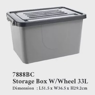 7888bc 33L storage box with 4wheels