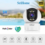 (4MP) 2K SriHome SH046 5X OPTICAL ZOOM กล้องวงจรปิด 2K QHD PTZ Two-Way Voice Night Vision - 5G Wifi 