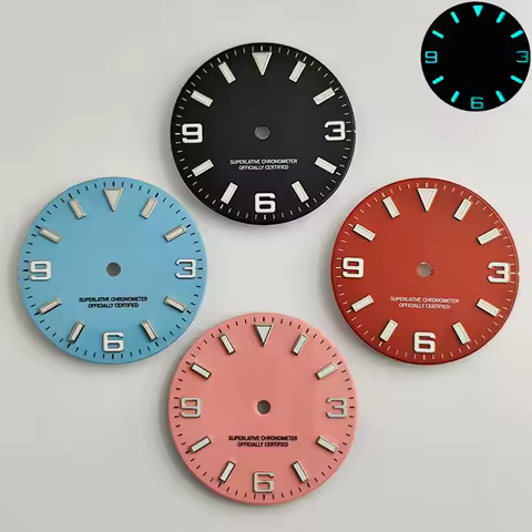 28.5mm NH35 dial green Luminous Watch Dial Fit NH35 Miyota 8215 ETA 2836 PT5000 DG 2813 movement Wat