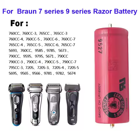 2025 New Original 18500 Rechargeable Lithium Battery 3.7V Suitable for Braun Shaver 720s-4 790cc-4 S